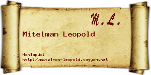 Mitelman Leopold névjegykártya